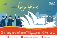 BINCO xin được chúc mừng em Nguyễn Thị Ngọc Ánh đã được cấp visa du học Úc