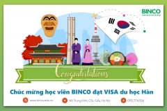 BINCO xin chúc mừng hai em học sinh là Hoàng Thị Vân Anh và Trần Thị Phương Anh đã được cấp visa du học Hàn